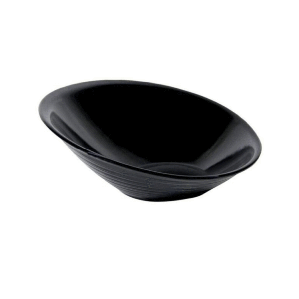 globy açık büfe melamin açılı sunum kase , 38 cm, siyah