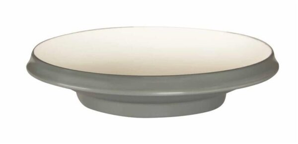 globy açık büfe ayaklı yuvarlak Çukur tabak gri 26,6x5,7 cm