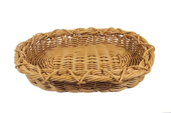 globy rattan dokuma plastik oval açıkbüfe ekmek sepeti, ekmeklik 45x30 cm