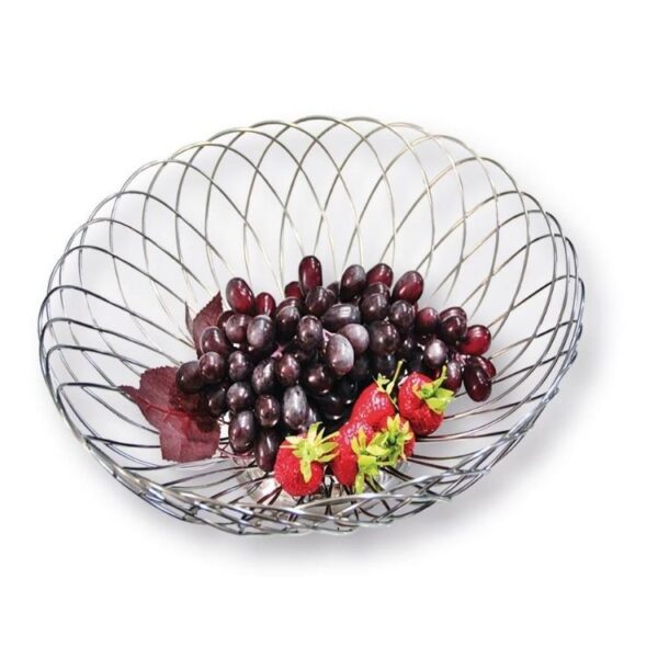 globy Çelik tel meyvelik yuvarlak sepet 35x15 cm