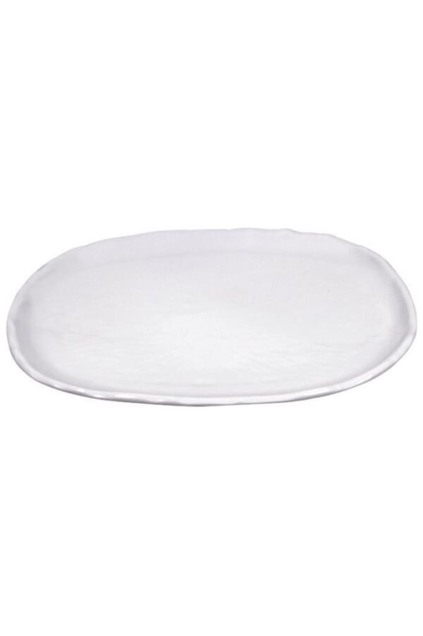 globy açık büfe melamin oval tabak beyaz 40x32 cm