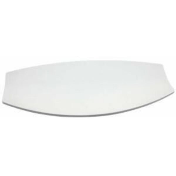 globy açık büfe melamin yayvan sunum tabağı beyaz 40,5x20 cm