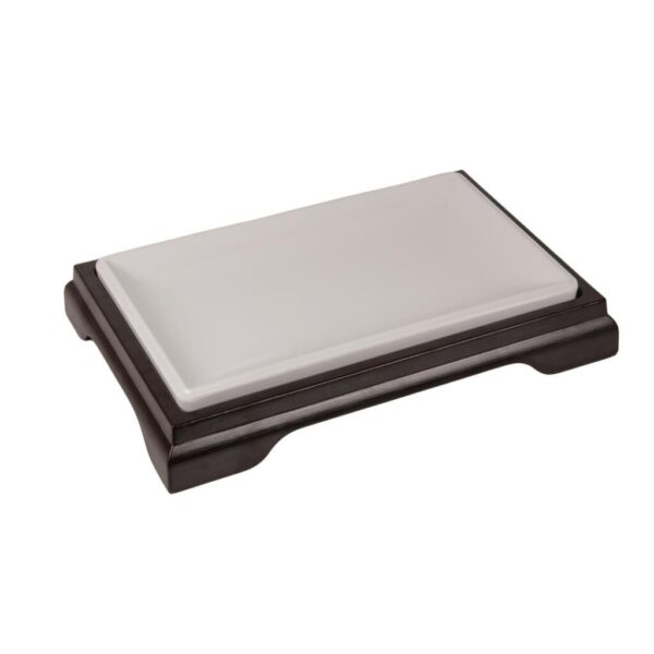 globy melamin altlıklı beyaz sunum tabağı 33×21×7 cm