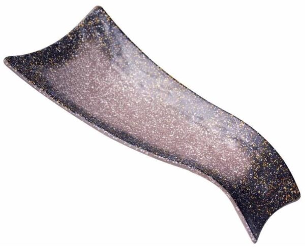 globy açık büfe dalgalı granit yuvarlak tabak 34,2x15,6x6 cm
