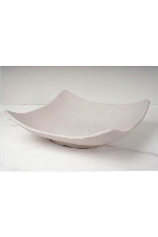 globy melamin açık büfe sunum tabak kare açık gri 30x30x8.5 cm