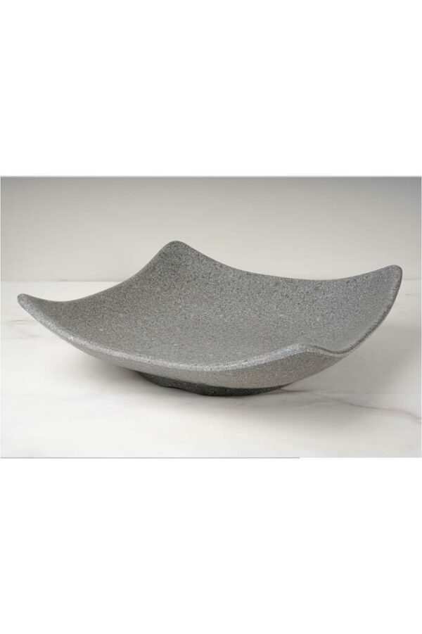 globy melamin açık büfe sunum tabak kare koyu gri 30x30x8.5 cm